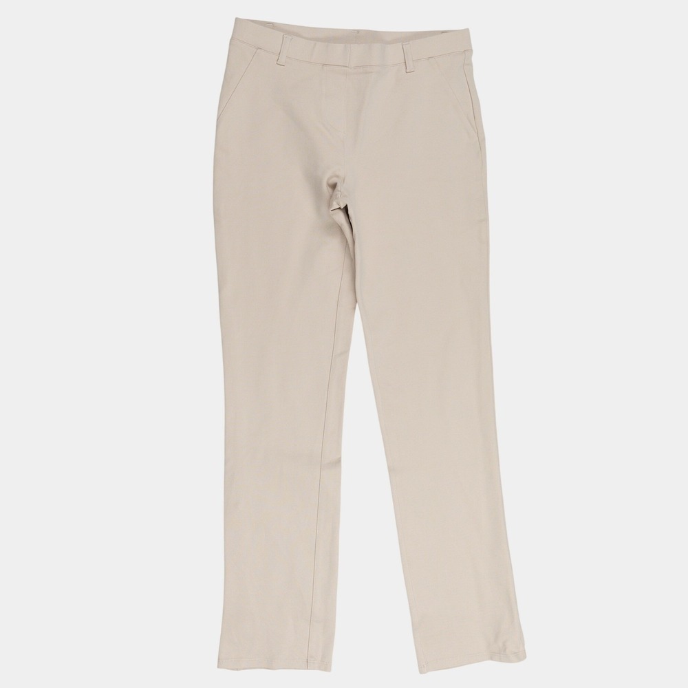 Quince Straight Leg Pants Womens Ultra-Stretch Ponte Beige Sand Size S